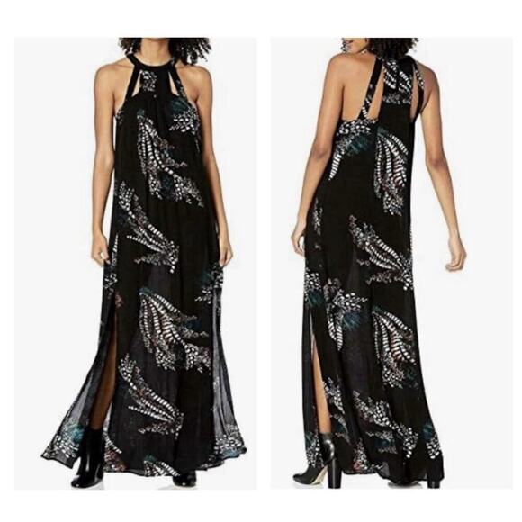 O'Neill Womens Maxi Dress Boho Beachy Flowy Resort Hawaiian Halter Cruise - Picture 1 of 14
